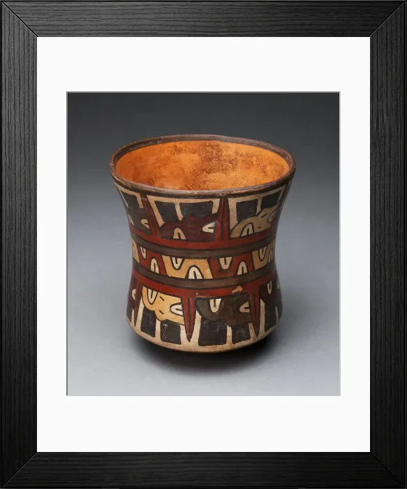 Framed Print : Beaker Depicting Rows of Abstract Human Heads, 180 B. C. / A. D. 500. Creator: Unknown Framed Print : Beaker Depicting Rows of Abstract Human Heads, 180 B. C. / A. D. 500. Creator: Unknown