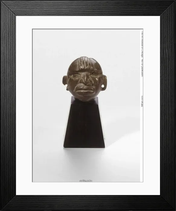 Framed Print : Bead Carved in the Form of a Human Head, 100 B. C. / A. D. 500. Creator: Unknown Framed Print : Bead Carved in the Form of a Human Head, 100 B. C. / A. D. 500. Creator: Unknown