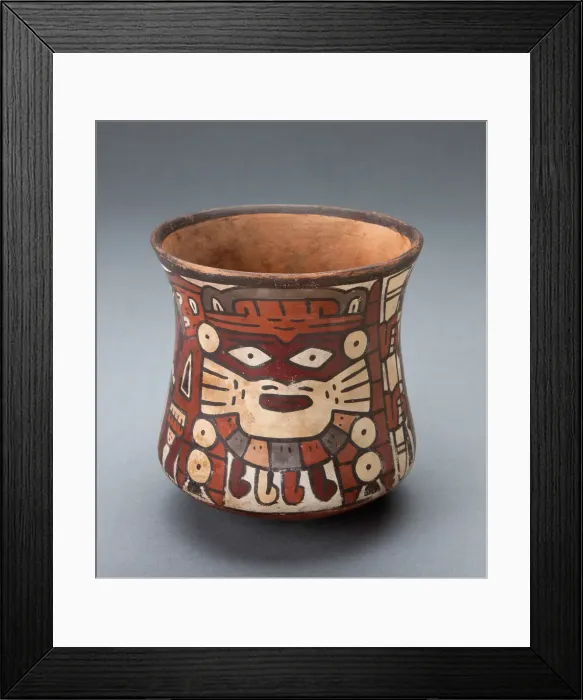 Framed Print : Cup Depicting a Masked Performer Holding Staffs, 180 B. C. / A. D. 500. Creator: Unknown Framed Print : Cup Depicting a Masked Performer Holding Staffs, 180 B. C. / A. D. 500. Creator: Unknown