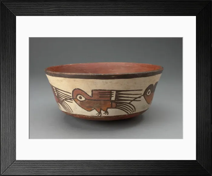 Framed Print : Bowl Depicting a Row of Hummingbirds, 180 B. C. / A. D. 500. Creator: Unknown Framed Print : Bowl Depicting a Row of Hummingbirds, 180 B. C. / A. D. 500. Creator: Unknown
