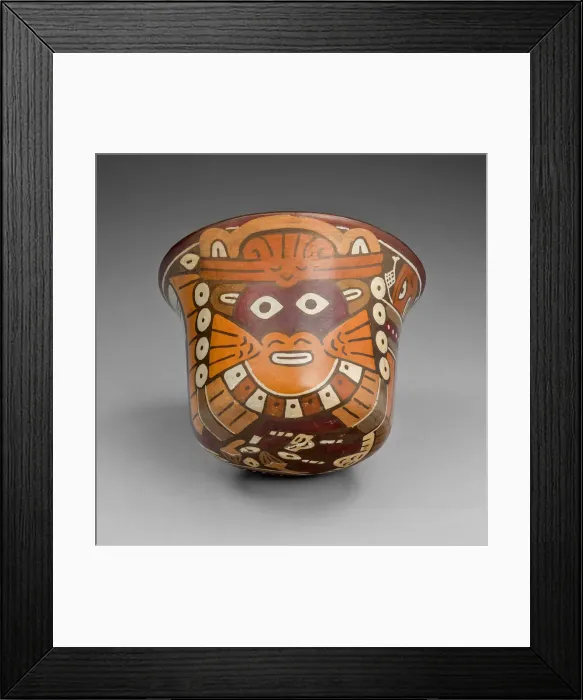 Framed Print : Cup Depicting a Ritual Performer Wearing a Feline Mask, 180 B. C. / A. D. 500 Framed Print : Cup Depicting a Ritual Performer Wearing a Feline Mask, 180 B. C. / A. D. 500