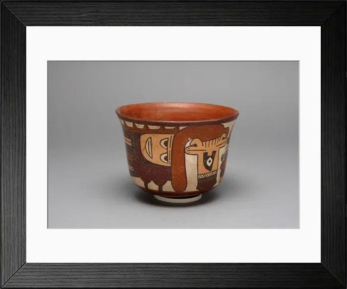 Framed Print : Small Cup Depicting a Costumed Ritual Performer, 180 B. C. / A. D. 500. Creator: Unknown Framed Print : Small Cup Depicting a Costumed Ritual Performer, 180 B. C. / A. D. 500. Creator: Unknown