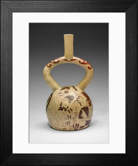 Framed Print : Vessel Depicting a Bound Prisoner Facing a Jaguar, A. D. 250 / 500. Creator: Unknown Framed Print : Vessel Depicting a Bound Prisoner Facing a Jaguar, A. D. 250 / 500. Creator: Unknown