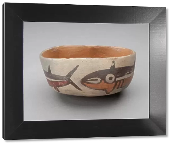 Bowl Depicting Row of Fish or Sharks, 180 B. C.  /  A. D. 500. Creator: Unknown