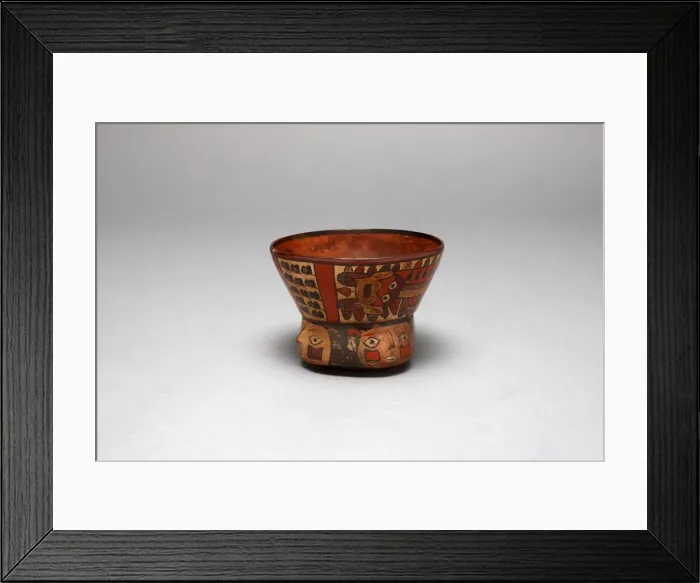 Framed Print : Wide-Mouth Cup Depicting a Costumed Performer and Mice, with Modeled Heads, 180 B. C. / A. D Framed Print : Wide-Mouth Cup Depicting a Costumed Performer and Mice, with Modeled Heads, 180 B. C. / A. D
