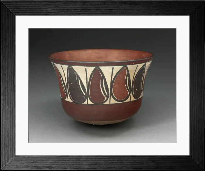 Framed Print : Bowl Depicting Band of Abstract Beans or Seeds, 180 B. C. / A. D. 500. Creator: Unknown Framed Print : Bowl Depicting Band of Abstract Beans or Seeds, 180 B. C. / A. D. 500. Creator: Unknown