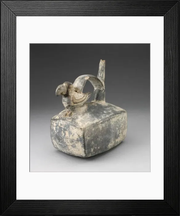 Framed Print : Square Spouted Vessel with Parrot Molded on Handle, A. D. 250 / 550. Creator: Unknown Framed Print : Square Spouted Vessel with Parrot Molded on Handle, A. D. 250 / 550. Creator: Unknown
