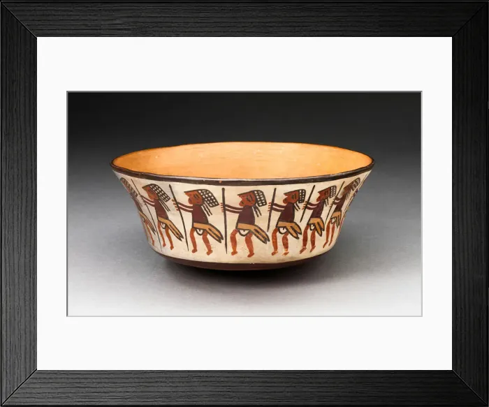 Framed Print : Bowl Depicting Row of Figures Holding Staffs, 180 B. C. / A. D. 500. Creator: Unknown Framed Print : Bowl Depicting Row of Figures Holding Staffs, 180 B. C. / A. D. 500. Creator: Unknown