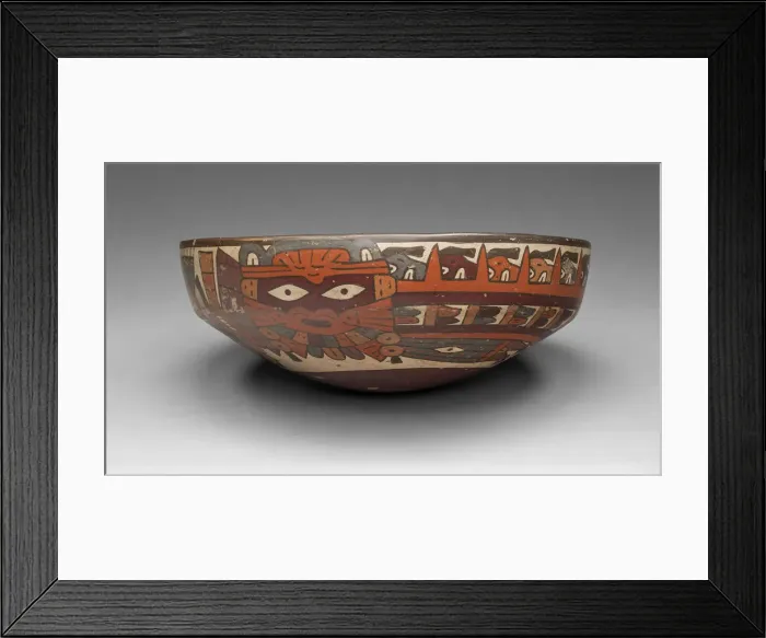 Framed Print : One of a Pair of Matched Bowls Depicting Costumed Ritual Performers, 180 B. C. / A. D. 500 Framed Print : One of a Pair of Matched Bowls Depicting Costumed Ritual Performers, 180 B. C. / A. D. 500