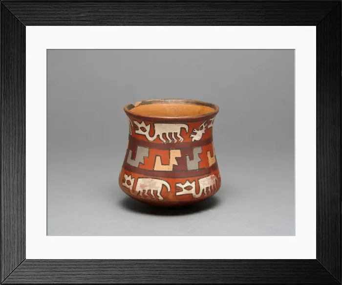 Framed Print : Jar Depicting Rows of Llamas and Abstract Stepped Motifs, 180 B. C. / A. D. 500 Framed Print : Jar Depicting Rows of Llamas and Abstract Stepped Motifs, 180 B. C. / A. D. 500