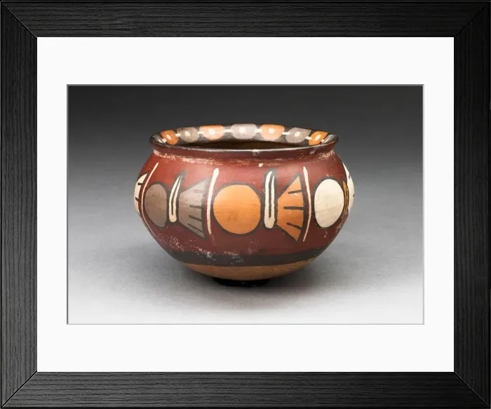 Framed Print : Bowl with a Horizontal Band of Repeated Abstract Motifs, 180 B. C. / A. D. 500 Framed Print : Bowl with a Horizontal Band of Repeated Abstract Motifs, 180 B. C. / A. D. 500