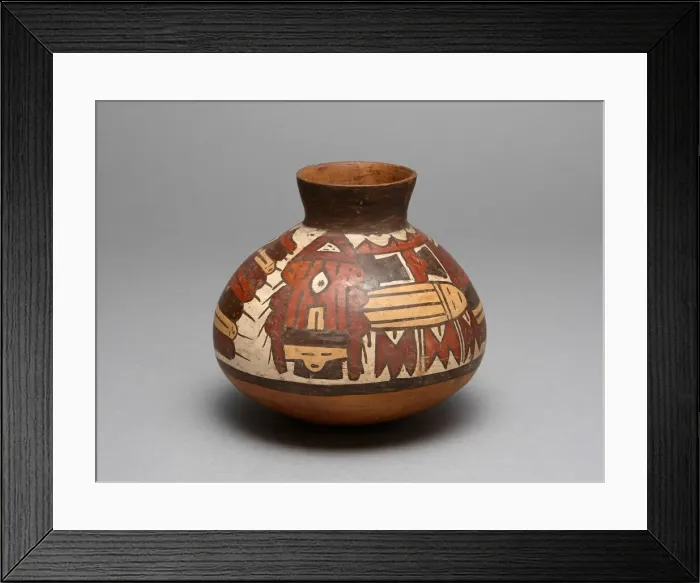 Framed Print : Jar Depicting Performer Wearing an Abstract Bird Costume, 180 B. C. / A. D. 500 Framed Print : Jar Depicting Performer Wearing an Abstract Bird Costume, 180 B. C. / A. D. 500