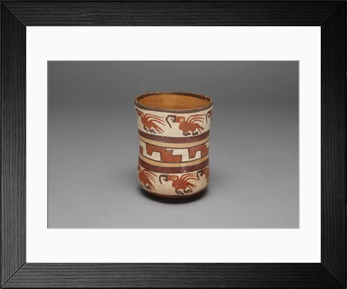 Framed Print : Jar Depicting Rows of Macaws and Abstract Stepped Motif, 180 B. C. / A. D. 500 Framed Print : Jar Depicting Rows of Macaws and Abstract Stepped Motif, 180 B. C. / A. D. 500