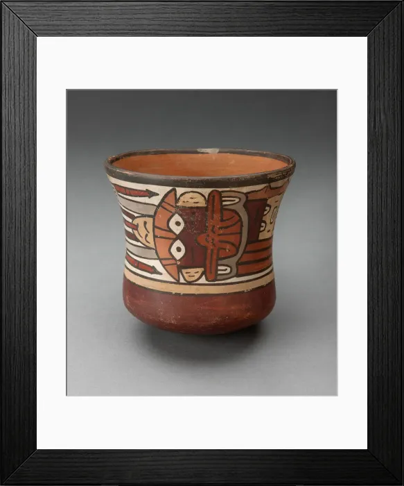 Framed Print : Short Beaker Depicting Costumed Ritual Performer, 180 B. C. / A. D. 500. Creator: Unknown Framed Print : Short Beaker Depicting Costumed Ritual Performer, 180 B. C. / A. D. 500. Creator: Unknown