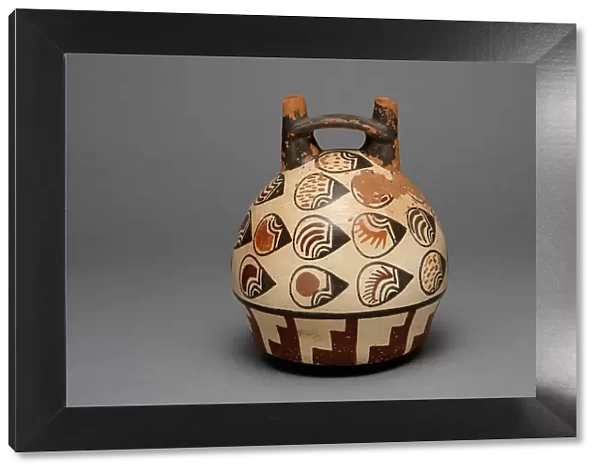Bridge Vessel Depicting Abstract Motifs, Likely Beans or Seeds, 180 B. C.  /  A. D. 500