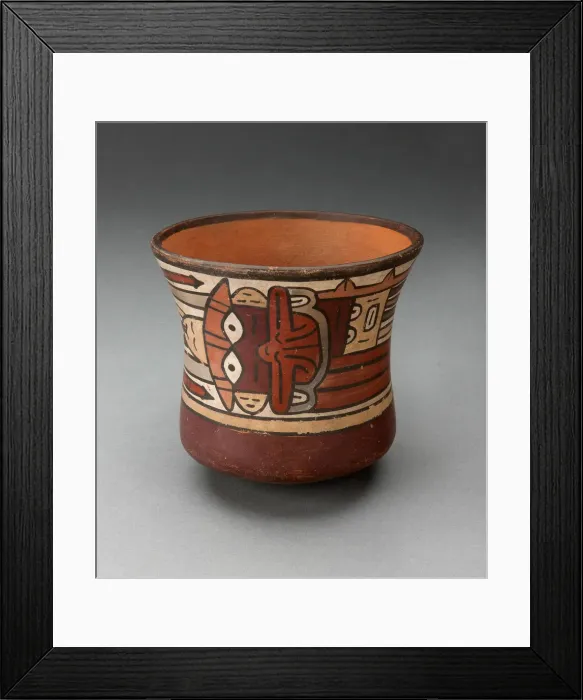 Framed Print : Short Beaker Depicting Ritual Figure wearing Costume with Bird Attributes, 180 B. C. / A. D Framed Print : Short Beaker Depicting Ritual Figure wearing Costume with Bird Attributes, 180 B. C. / A. D