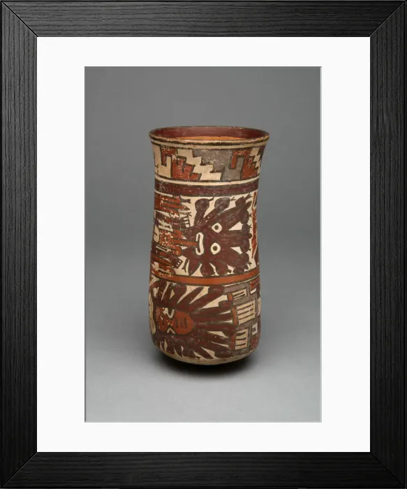 Framed Print : Beaker with Horizontal Bands Containing Abstract Figures, 180 B. C. / A. D. 500 Framed Print : Beaker with Horizontal Bands Containing Abstract Figures, 180 B. C. / A. D. 500