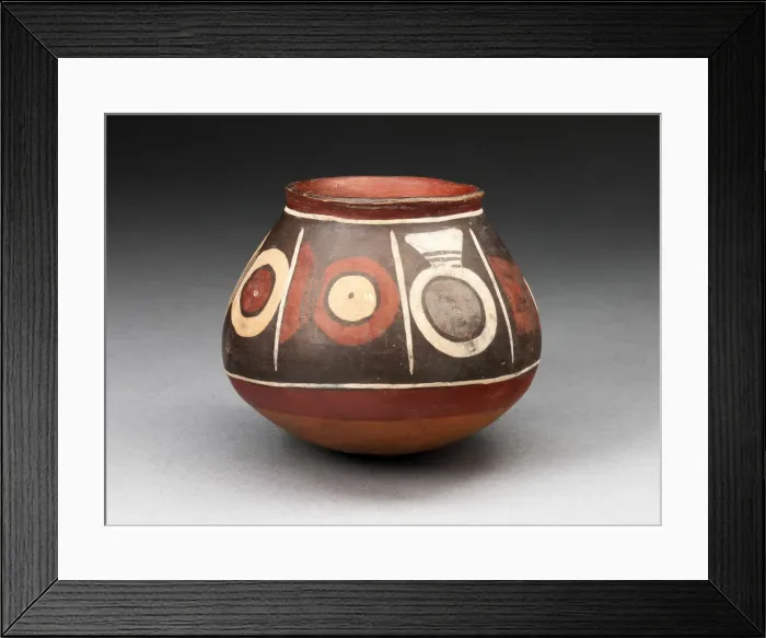 Framed Print : Bowl with a Horizontal Band of Circular Motifs, 180 B. C.  /  A. D. 500. Creator: Unknown