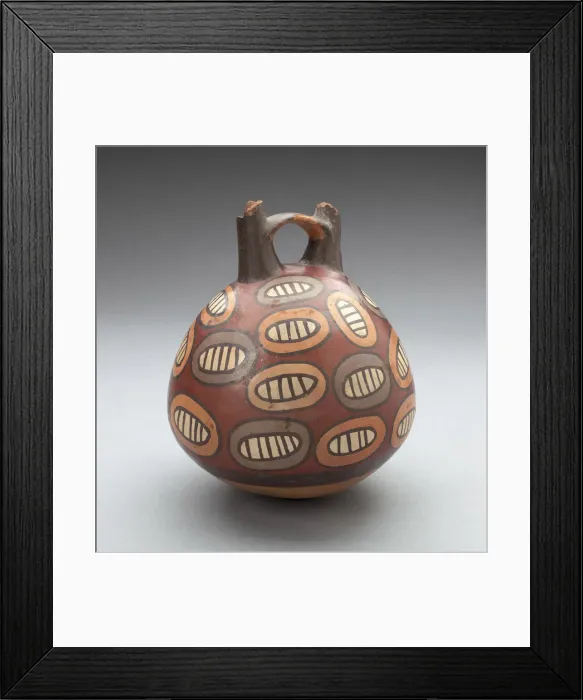 Framed Print : Double Spout Vessel Depicting Repeated Motifs, Possibly Beans, 180 B. C. / A. D. 500 Framed Print : Double Spout Vessel Depicting Repeated Motifs, Possibly Beans, 180 B. C. / A. D. 500