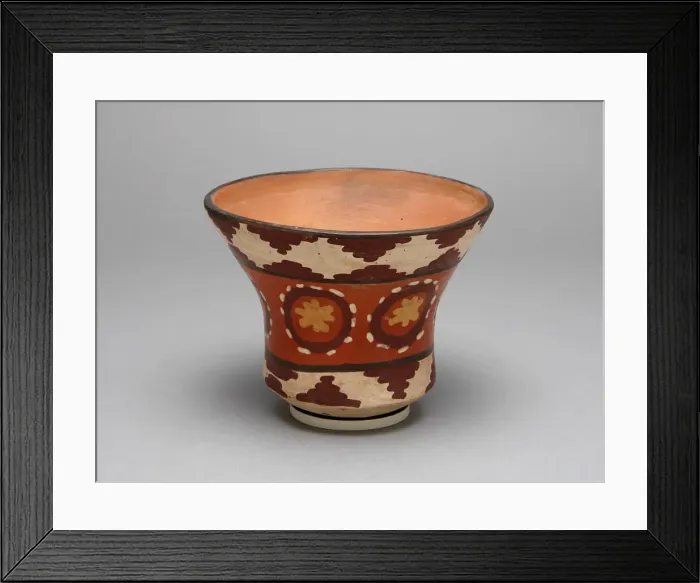 Framed Print : Cup Depicting Repeated Flower-Like Motifs, 180 B. C. / A. D. 500. Creator: Unknown Framed Print : Cup Depicting Repeated Flower-Like Motifs, 180 B. C. / A. D. 500. Creator: Unknown