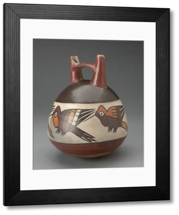 Framed Print : Double Spout Vessel Depicting Hummingbirds, 180 B. C. / A. D. 500. Creator: Unknown Framed Print : Double Spout Vessel Depicting Hummingbirds, 180 B. C. / A. D. 500. Creator: Unknown