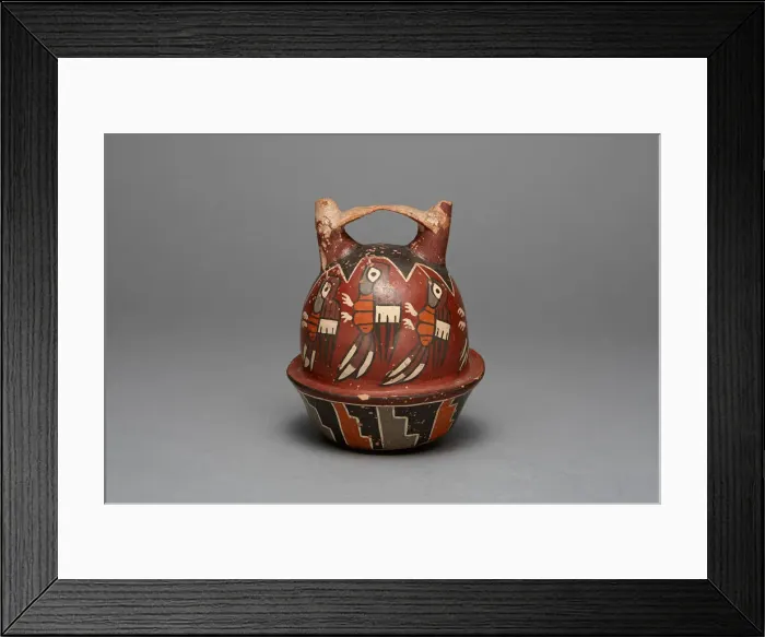 Framed Print : Bridge Vessel Depicting Birds, Possibly Hummingbirds, 180 B. C. / A. D. 500. Creator: Unknown Framed Print : Bridge Vessel Depicting Birds, Possibly Hummingbirds, 180 B. C. / A. D. 500. Creator: Unknown