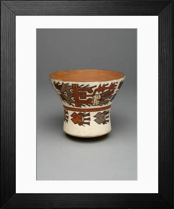 Framed Print : Open-Neck Cup Depicting Abstract Figures and Decapitated Heads, 180 B. C. / A. D. 500 Framed Print : Open-Neck Cup Depicting Abstract Figures and Decapitated Heads, 180 B. C. / A. D. 500