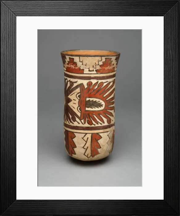 Framed Print : Beaker Depicting Abstract Figure and Geometric Motifs, 180 B. C. / A. D. 500 Framed Print : Beaker Depicting Abstract Figure and Geometric Motifs, 180 B. C. / A. D. 500