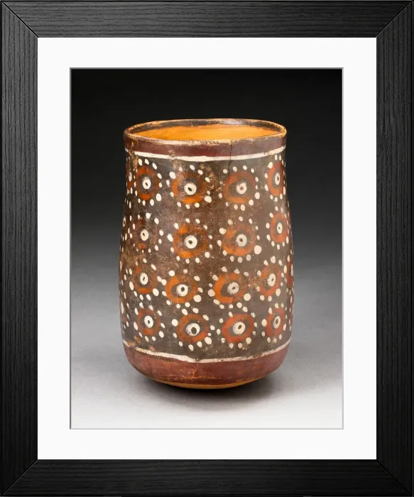 Framed Print : Beaker with Repeated Circular Motif, 180 B. C. / A. D. 500. Creator: Unknown Framed Print : Beaker with Repeated Circular Motif, 180 B. C. / A. D. 500. Creator: Unknown