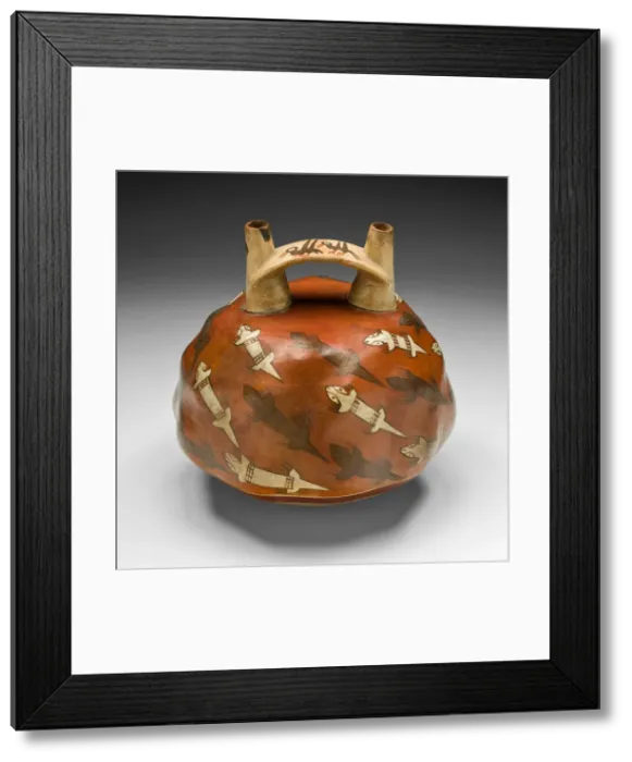 Framed Print : Double-Spouted Vessel Depicting Lizards, 180 B. C. / A. D. 500. Creator: Unknown Framed Print : Double-Spouted Vessel Depicting Lizards, 180 B. C. / A. D. 500. Creator: Unknown