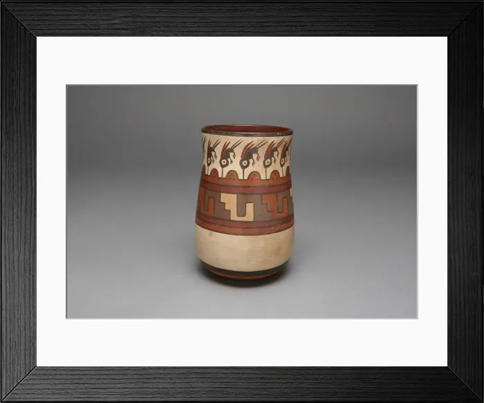 Framed Print : Beaker Depicting Abstract Hummingbirds or Insects, 180 B. C. / A. D. 500. Creator: Unknown Framed Print : Beaker Depicting Abstract Hummingbirds or Insects, 180 B. C. / A. D. 500. Creator: Unknown