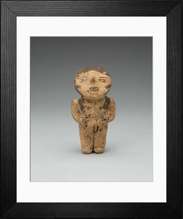 Framed Print : Female Figurine with Face and Body Markings, 180 B. C.  /  A. D. 500. Creator: Unknown