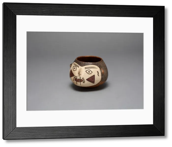 Framed Print : Bowl Depicting a Decapitated Trophy Head, 180 B. C. / A. D. 500. Creator: Unknown Framed Print : Bowl Depicting a Decapitated Trophy Head, 180 B. C. / A. D. 500. Creator: Unknown