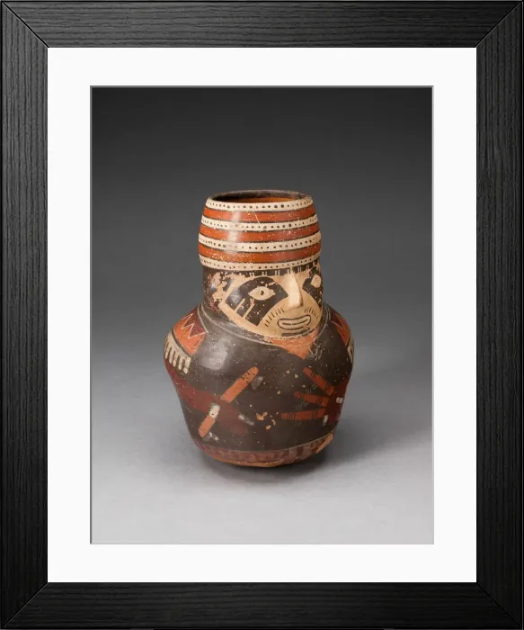 Framed Print : Jar in the Form of a Warrior Holding a Club and Other Weapons, 180 B. C. / A. D. 500 Framed Print : Jar in the Form of a Warrior Holding a Club and Other Weapons, 180 B. C. / A. D. 500