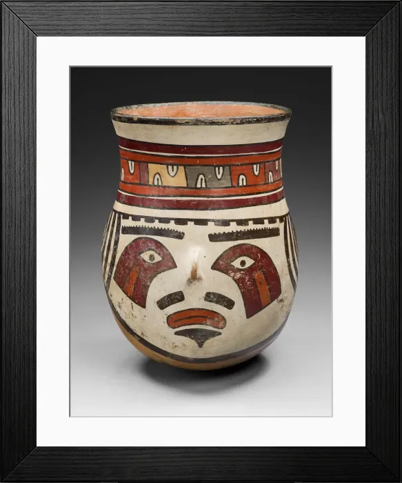 Framed Print : Beaker in the Form of a Head with Bold Eye Markings, 180 B. C. / A. D. 500. Creator: Unknown Framed Print : Beaker in the Form of a Head with Bold Eye Markings, 180 B. C. / A. D. 500. Creator: Unknown