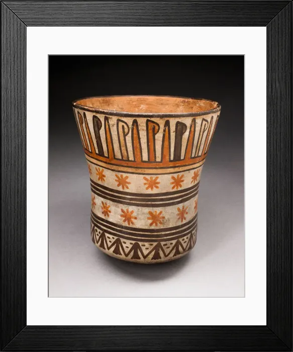 Framed Print : Beaker with Horizontal Bands of Geometric Motifs, 180 B. C. / A. D. 500. Creator: Unknown Framed Print : Beaker with Horizontal Bands of Geometric Motifs, 180 B. C. / A. D. 500. Creator: Unknown
