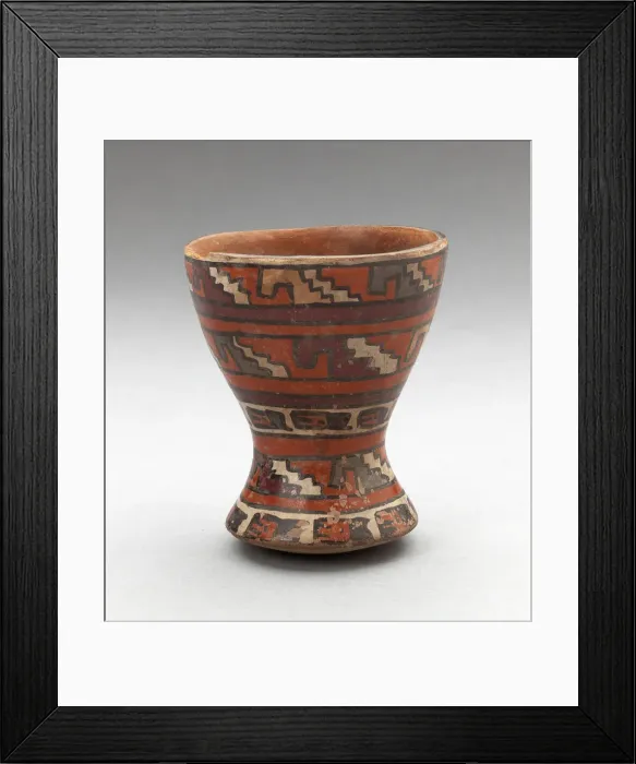 Framed Print : Cup with Rows of Geometric, Textile-like Patterns, 180 B. C. / A. D. 500. Creator: Unknown Framed Print : Cup with Rows of Geometric, Textile-like Patterns, 180 B. C. / A. D. 500. Creator: Unknown