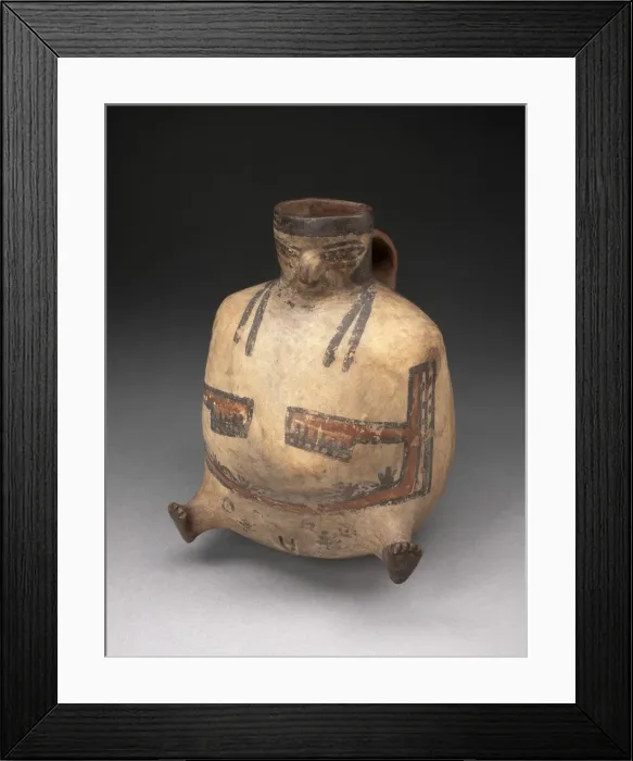 Framed Print : Handled Jar in the Form of a Female Figure with Extended Feet, 180 B. C. / A. D. 500 Framed Print : Handled Jar in the Form of a Female Figure with Extended Feet, 180 B. C. / A. D. 500