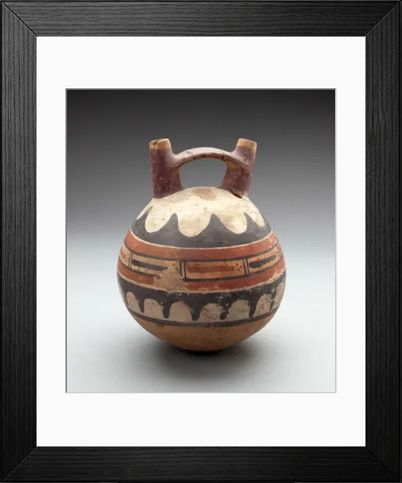 Framed Print : Double Spout Vessel Depicting Rows of Abstract Motifs, 180 B. C. / A. D. 500 Framed Print : Double Spout Vessel Depicting Rows of Abstract Motifs, 180 B. C. / A. D. 500