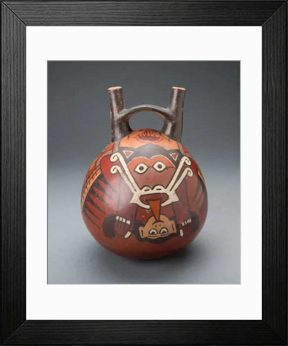 Framed Print : Vessel Depicting a Winged Figure Holding a Decapitated Head, 180 B. C. / A. D. 500 Framed Print : Vessel Depicting a Winged Figure Holding a Decapitated Head, 180 B. C. / A. D. 500