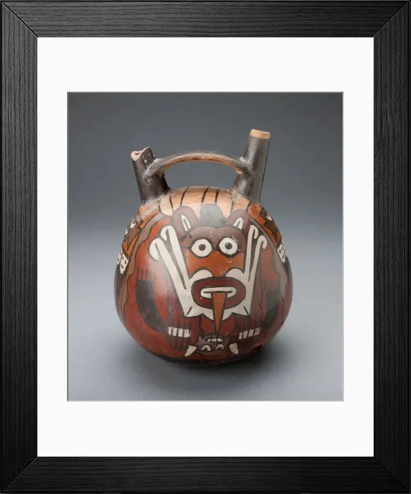 Framed Print : Vessel Depicting a Masked Ritual Performer, 180 B. C. / A. D. 500. Creator: Unknown Framed Print : Vessel Depicting a Masked Ritual Performer, 180 B. C. / A. D. 500. Creator: Unknown