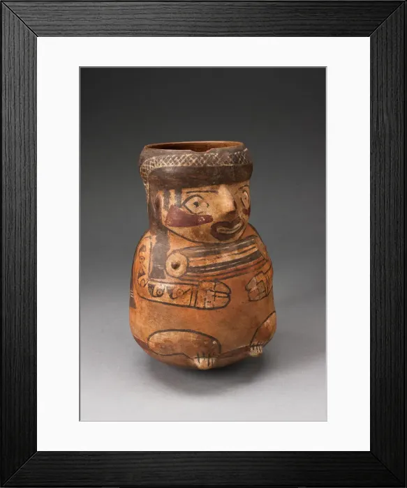 Framed Print : Beaker in the Form of a Seated Female with Tatoos and Body Paint, 180 B. C. / A. D. 500 Framed Print : Beaker in the Form of a Seated Female with Tatoos and Body Paint, 180 B. C. / A. D. 500