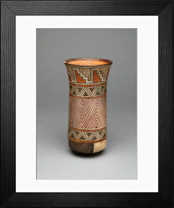 Framed Print : Beaker with Geometric Textile Pattern, 180 B. C. / A. D. 500. Creator: Unknown Framed Print : Beaker with Geometric Textile Pattern, 180 B. C. / A. D. 500. Creator: Unknown