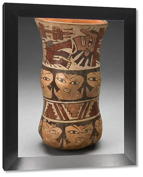 Curving Beaker with Rows of Abstract Human Faces and Sacrifice, 180 B. C.  /  A. D. 500