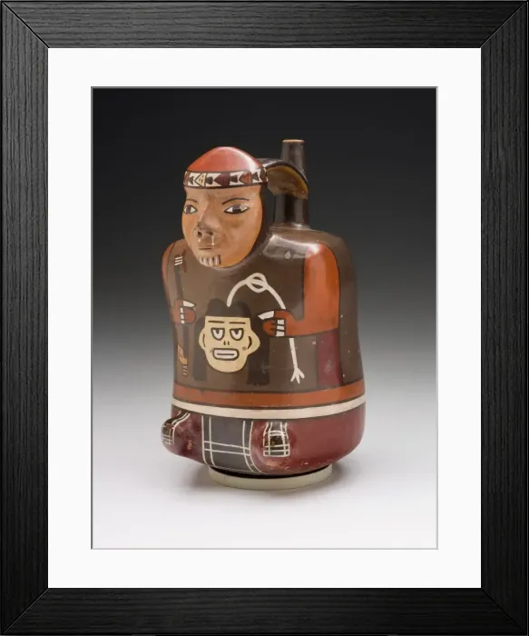 Framed Print : Vessel in the Form of a Warrior Holding a Trophy Head and Dart Throwers, 180 B. C. / A. D Framed Print : Vessel in the Form of a Warrior Holding a Trophy Head and Dart Throwers, 180 B. C. / A. D