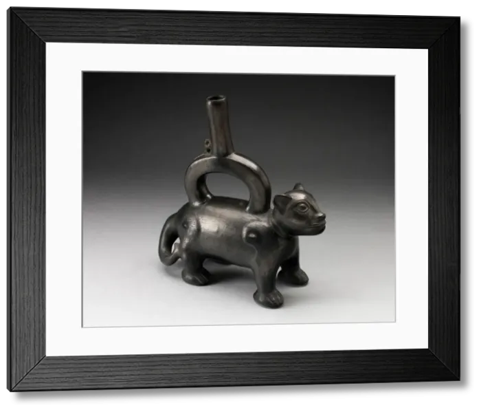 Framed Print : Blackware Vessel in the Form of a Feline, Likely a Puma, 180 B. C. / A. D. 500 Framed Print : Blackware Vessel in the Form of a Feline, Likely a Puma, 180 B. C. / A. D. 500
