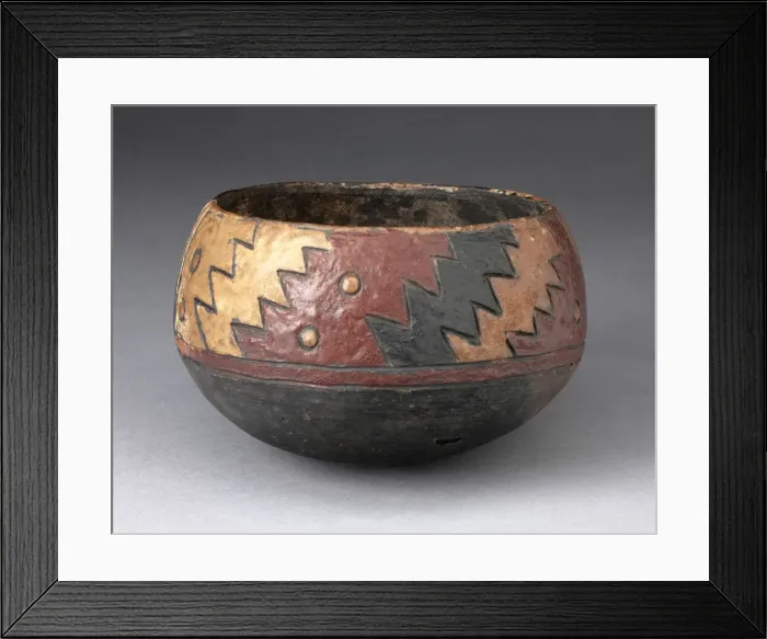 Framed Print : Bowl with Thickly-Painted Polychrome Zigzag Motif, 650 / 150 B. C. Creator: Unknown Framed Print : Bowl with Thickly-Painted Polychrome Zigzag Motif, 650 / 150 B. C. Creator: Unknown