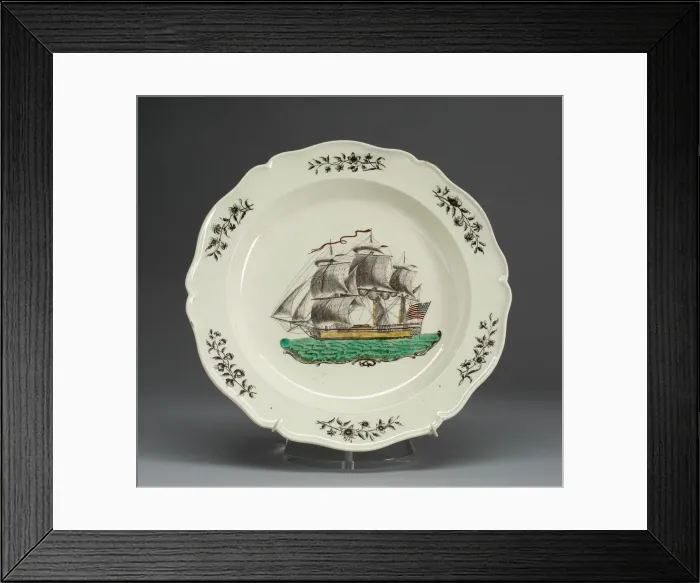 Framed Print : Plate, 1796-1800. Creator: Herculaneum Pottery Framed Print : Plate, 1796-1800. Creator: Herculaneum Pottery