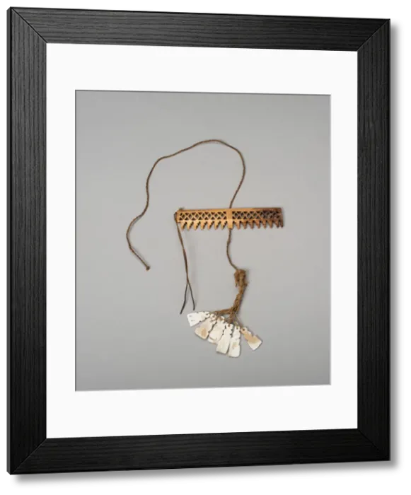 Framed Print : Balance-Beam Scale with Geometric Cut-out Motifs and String holding Shell Pendants, A. D Framed Print : Balance-Beam Scale with Geometric Cut-out Motifs and String holding Shell Pendants, A. D