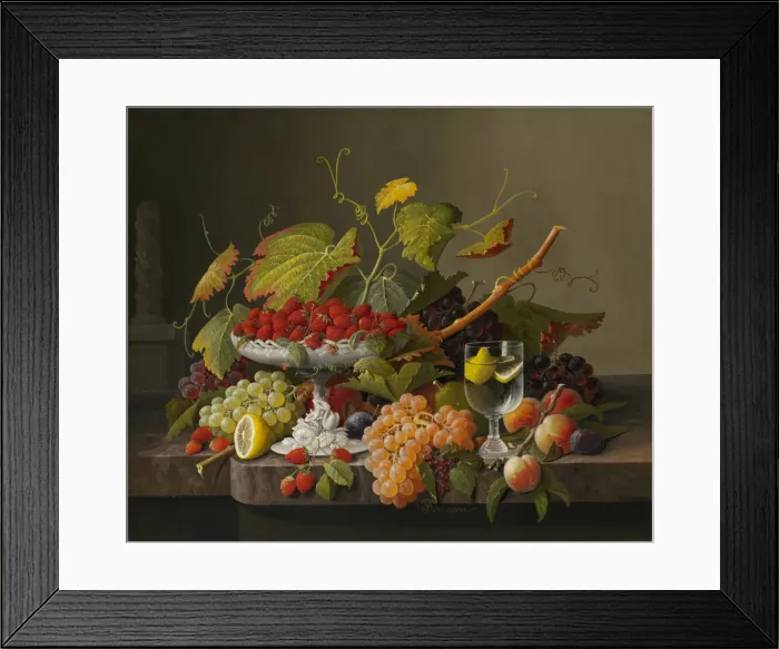 Framed Print : An Abundance of Fruit, c. 1860. Creator: Severin Roesen Framed Print : An Abundance of Fruit, c. 1860. Creator: Severin Roesen